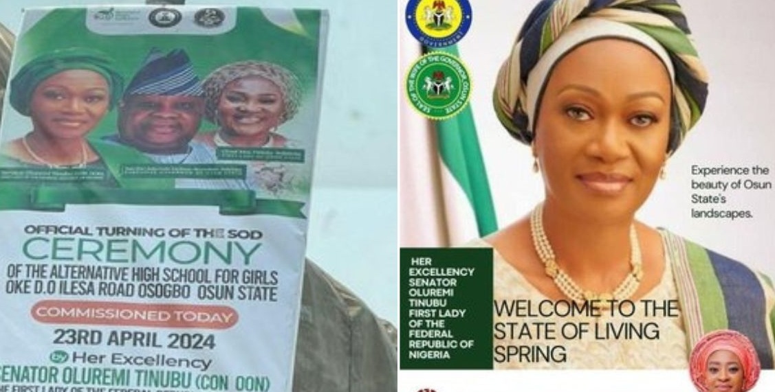Governor Adeleke’s WIVES print different posters to welcome Remi Tinubu
