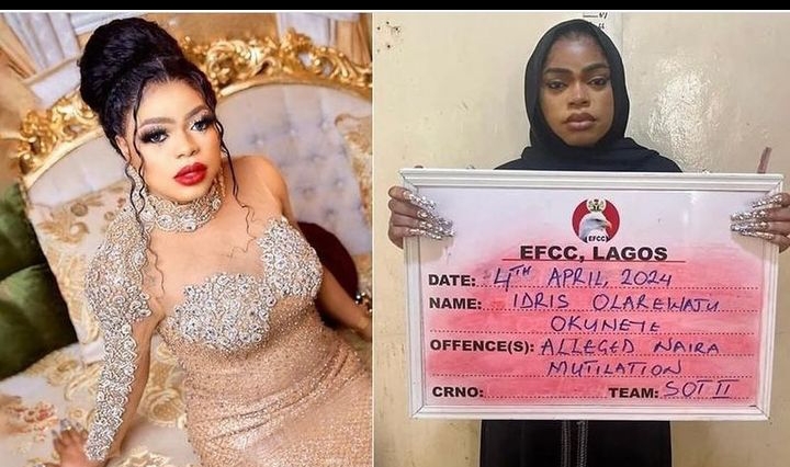 Bobrisky jailed for six months with no option of fine over Abuse of Naira