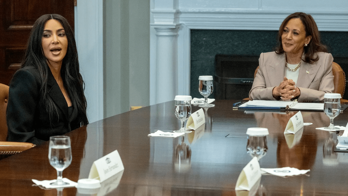 Kim Kardashian joins with Kamala Harris at White House