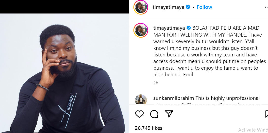 Timaya denies getting into Wizkid/Davido beef