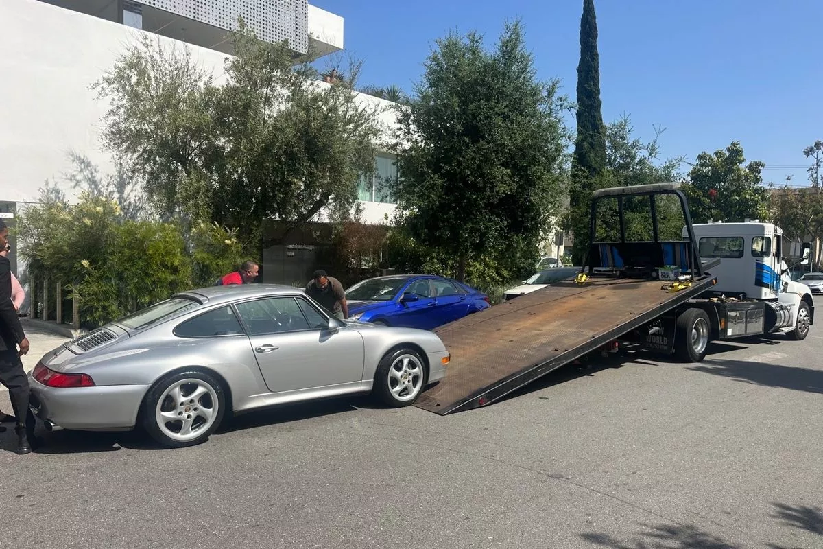 Bianca Censori's new Porsche gifted by husband Kanye West taken away on tow truck