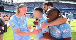 Man City win record fourth English title in a row as Foden scores twice Man City win record fourth English title in a row as Foden scores twice