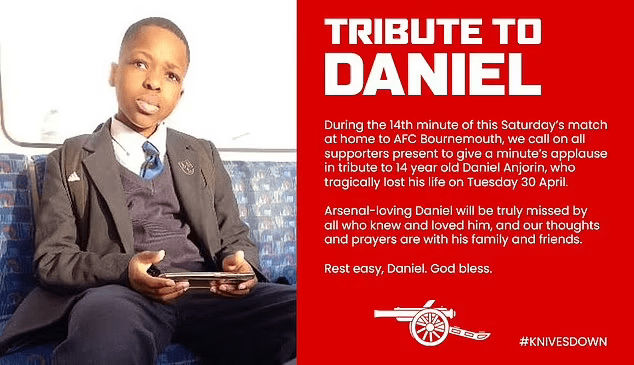 Arsenal honours slain Nigerian fan, Daniel Anjorin