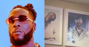 Burna boy framed Davido and Wizkid’s picture in his house Burna boy framed Davido and Wizkid’s picture in his house