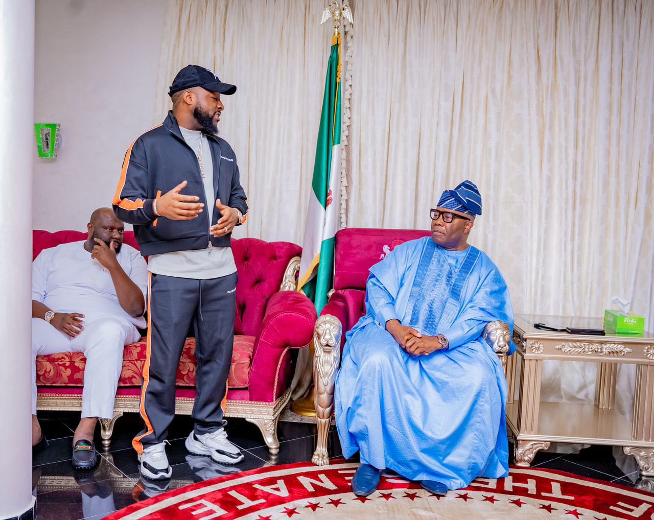 Davido pays a visit to senate President, Godswill Akpabio