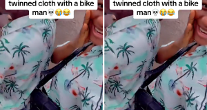 Video: Lady spotted TWINNING with a bike man