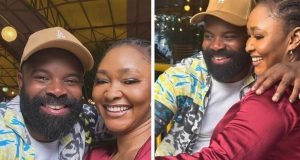 Loved-up photos of Gabriel Afolayan and wife