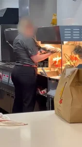 McDonald’s worker caught drying mop under fries warmer