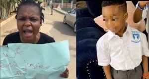 Mum of four-year-old boy who d!ed in Abuja school protests Mum of four-year-old boy who d!ed in Abuja school protests