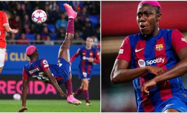 Oshoala wins Women's UCL best goal award Oshoala wins Women's UCL best goal award