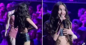 Singer Olivia Rodrigo suffers embarrassing wardrobe malfunctions on STAGE Singer Olivia Rodrigo suffers embarrassing wardrobe malfunctions on STAGE