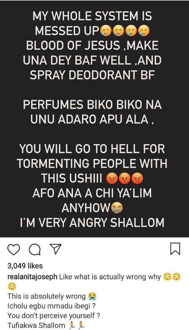 Anita Joseph rants about an experience with a body odour human 