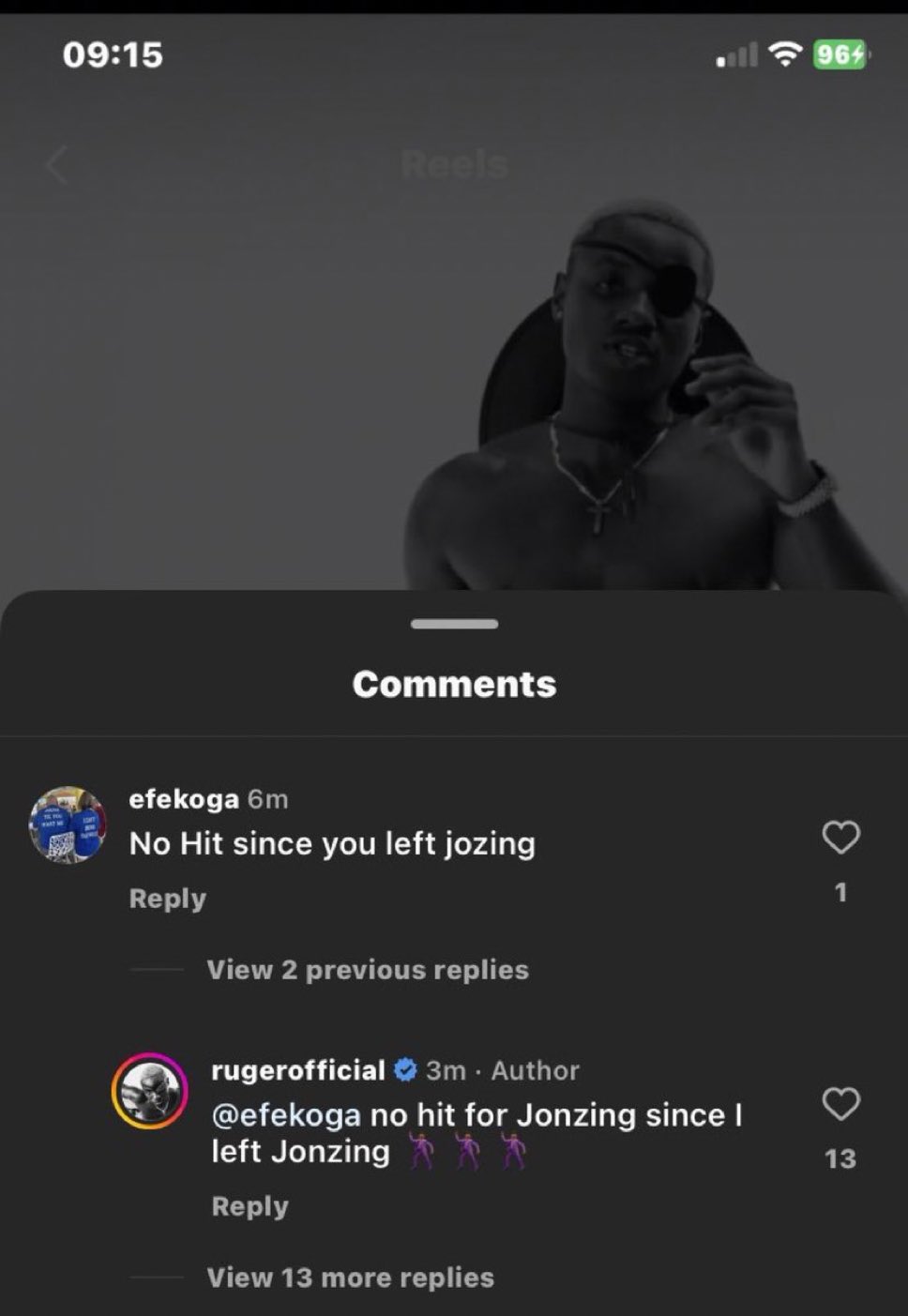 Ruger fires back at troll, who claimed he has no hit since leaving Jonzing World