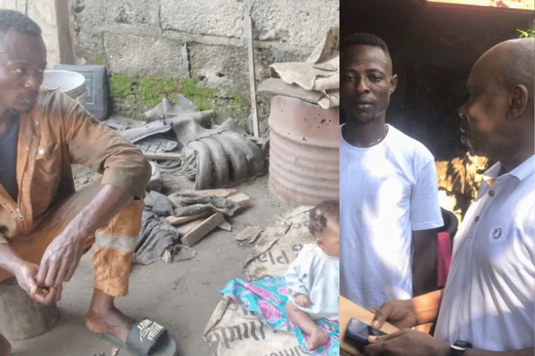 Mechanic whose wife abandoned baby, receives N285k donation Mechanic whose wife abandoned baby, receives N285k donation