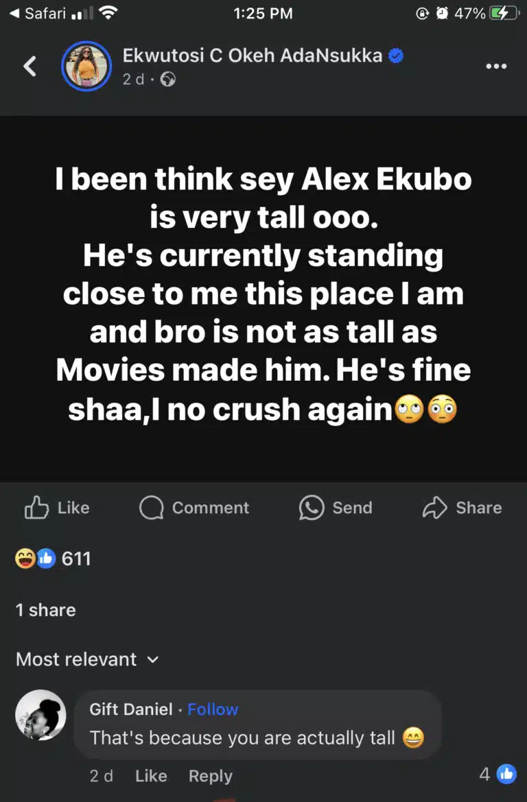 Lady stops admiring Alexx Ekubo after a close encounter