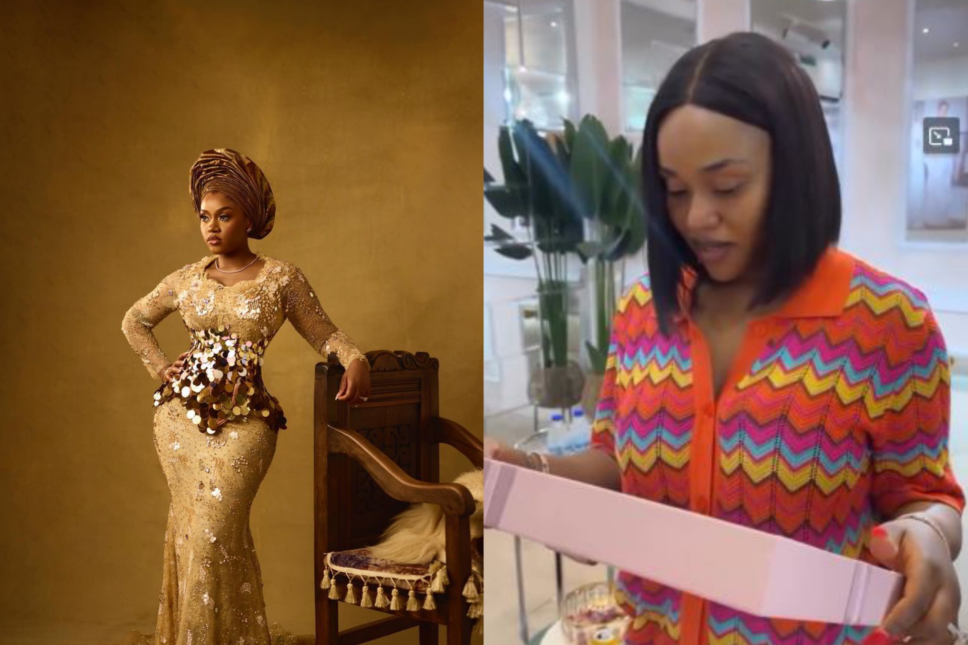 VIDEO: Chioma shows delight at her bridal gown VIDEO: Chioma shows delight at her bridal gown