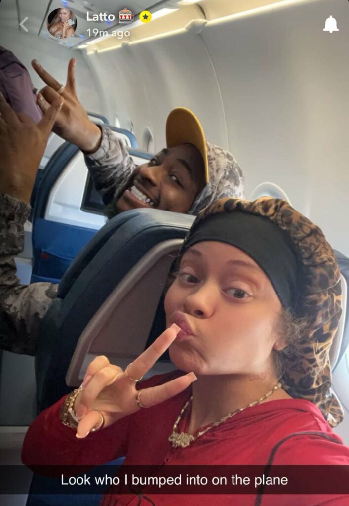 American rapper, Latto chance meets Davido on a plane