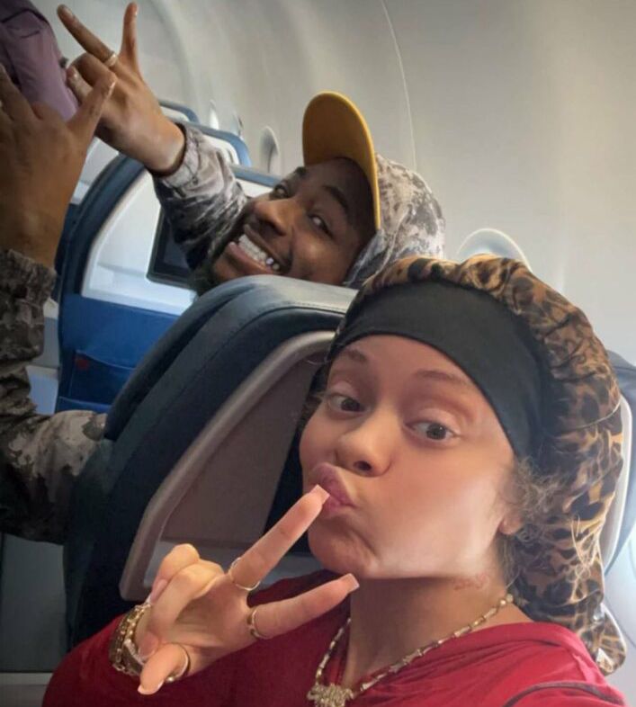 American rapper, Latto chance meets Davido on a plane