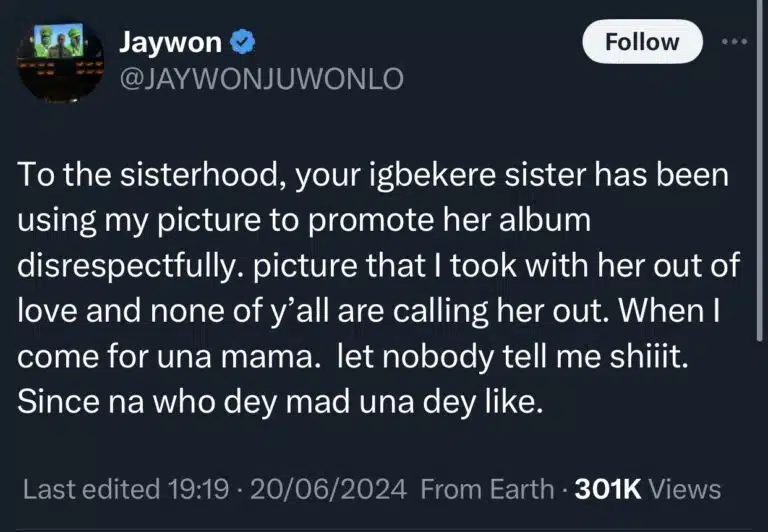 Jaywon vows to come for Ayra Starr for DISRESPECTING him 