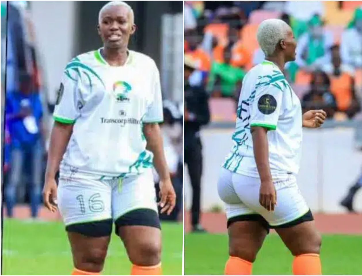 Real Warri Pikin reacts to her trending ''Nyash'' Real Warri Pikin reacts to trending photos of her from football match