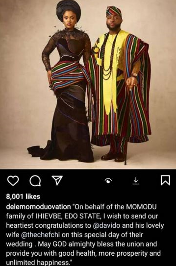Dele Momodu congratulates Davido & Chioma