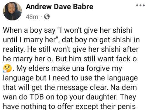 Nigerian man update girls