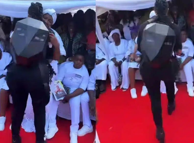 Nigerians criticize Angela Okorie over outfit to Mr Ibu’s funeral