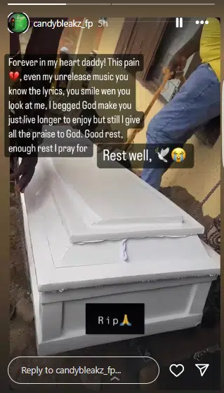 Singer, Candy Bleakz grieves as she loses dad