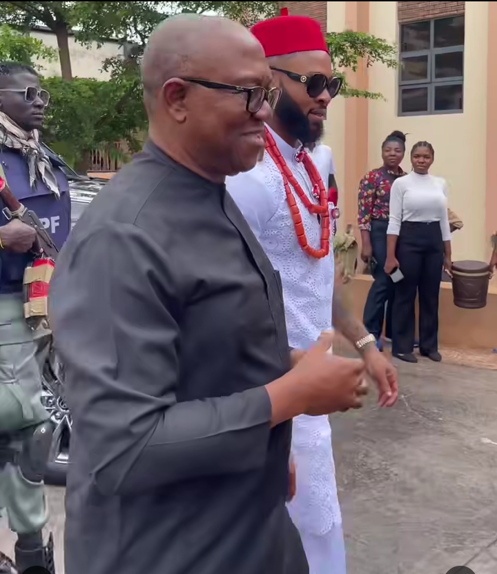 Peter Obi spotted at Funeral of Flavour's Father