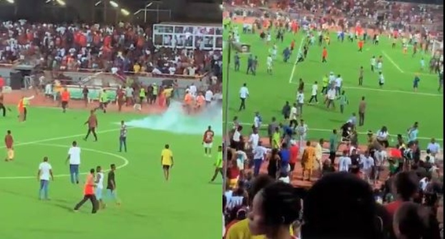 Rangers vs Enyimba abandoned, chaos erupts in NPFL Title Decider Rangers vs Enyimba abandoned, chaos erupts in NPFL Title Decider