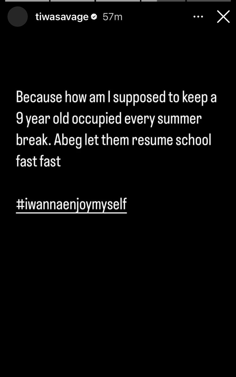 Tiwa Savage cries out over Jamil's responsibility during summer break 