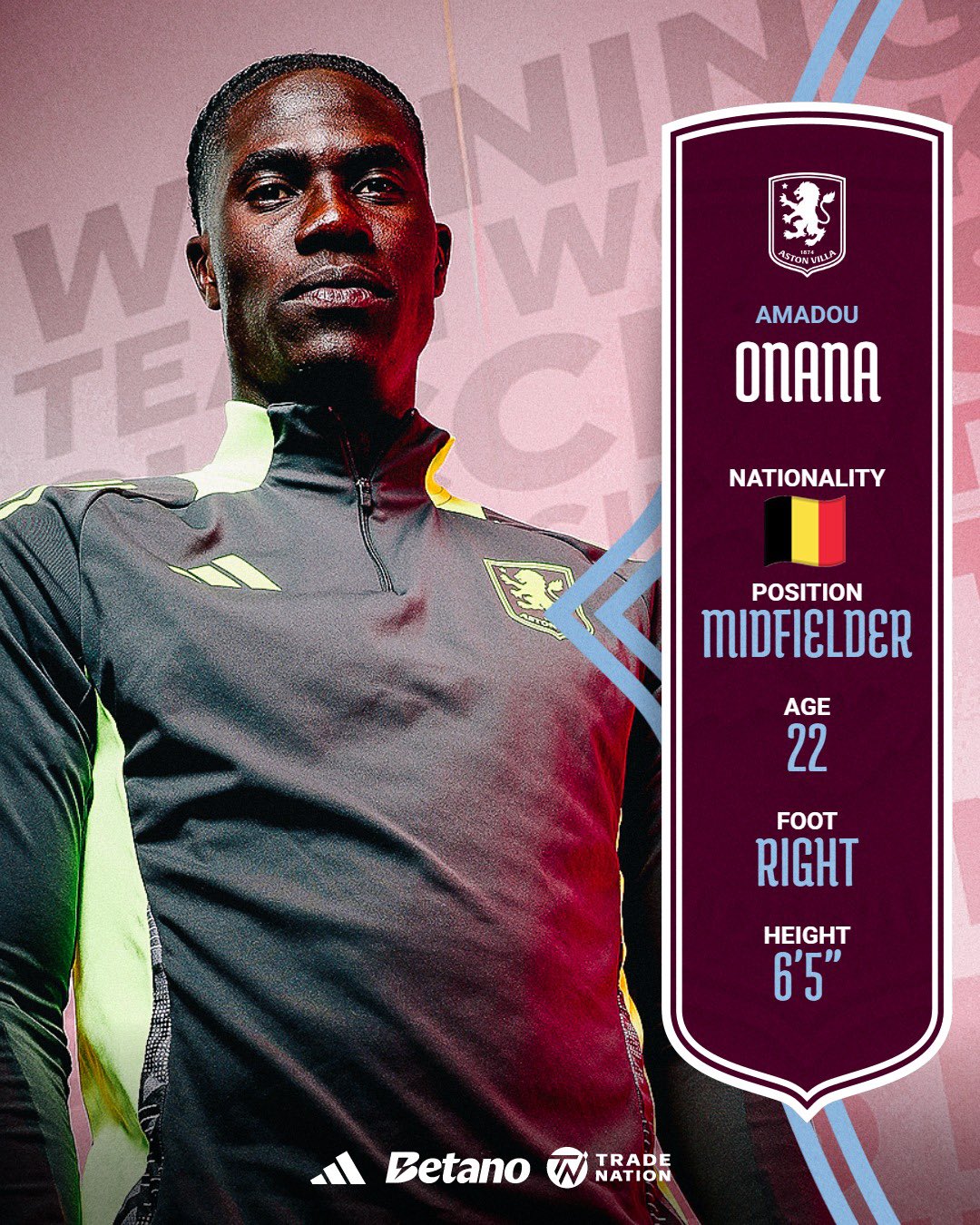 Aston Villa announce Amadou Onana signing for £50 million from Everton