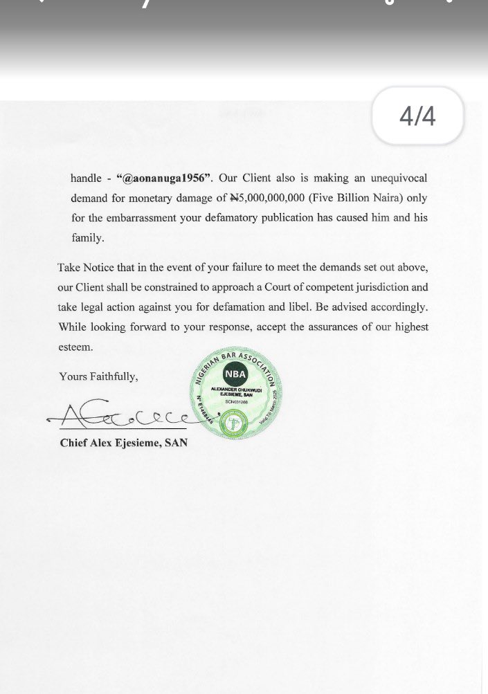 Peter Obi writes Bayo Onanuga, demands apology