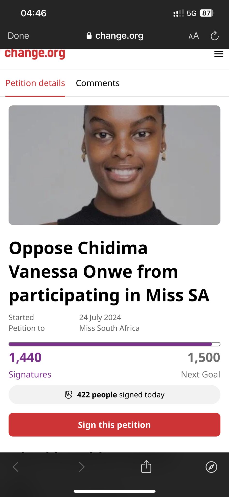 South Africans create petition to remove Chidimma Adetshina from pageant due to heritage