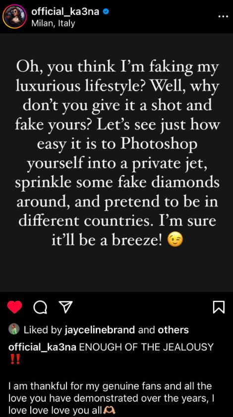 Ka3na responds to critics