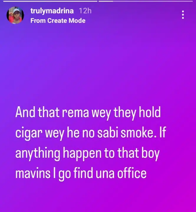 Cynthia Morgan criticizes Ayra Starr’s outfit, blames Mavin for Rema's smoking habit 3 Cynthia Morgan criticizes Ayra Starr’s outfit, and blames Mavin for Rema's smoking habit
