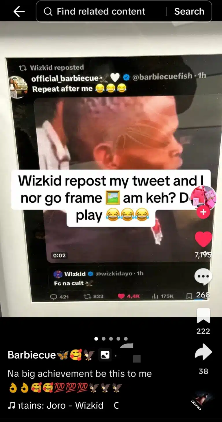 Lady frames Wizkid’s reaction to her tweet 1 Lady frames Wizkid’s reaction to her tweet