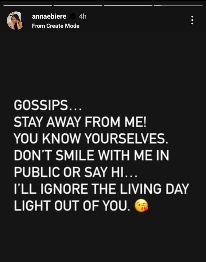 Flavour's babymama, Anna Banner warns gossipers, threatens to ignore publicly 