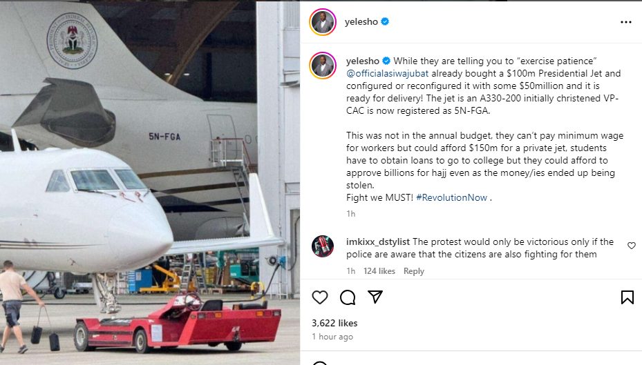 Sowore accuses Tinubu of buying new $100m presidential JET