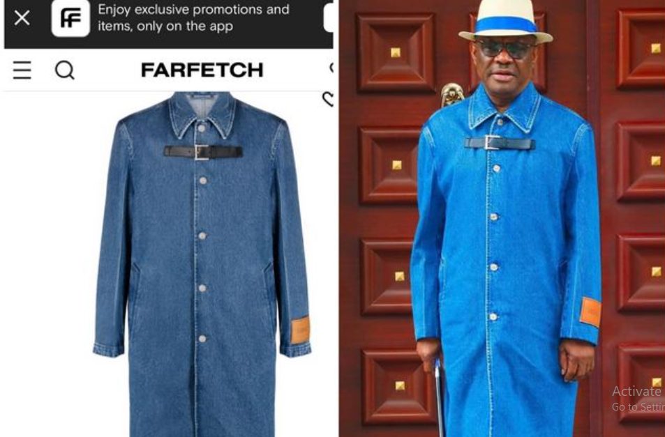Nyesom Wike ROCKS a $1, 402 Versace Denim Outfit