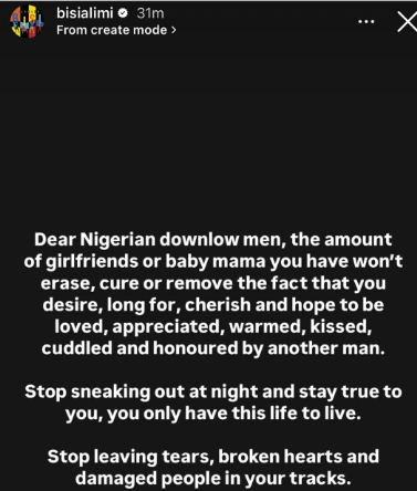 Bisi Alimi writes Nigerian downlow men, tells them to come out of the closet
