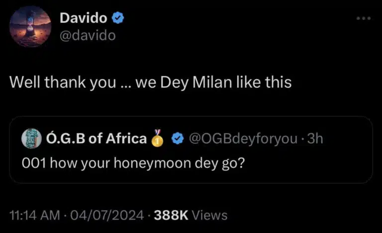 Davido reveals new location on their honeymoon escapade 