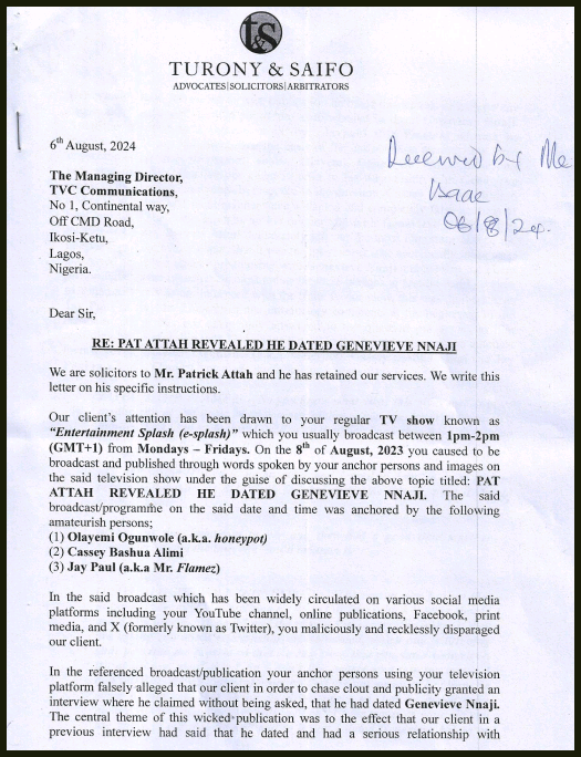 Pat Attah sues TVC for N500m over defamatory comments