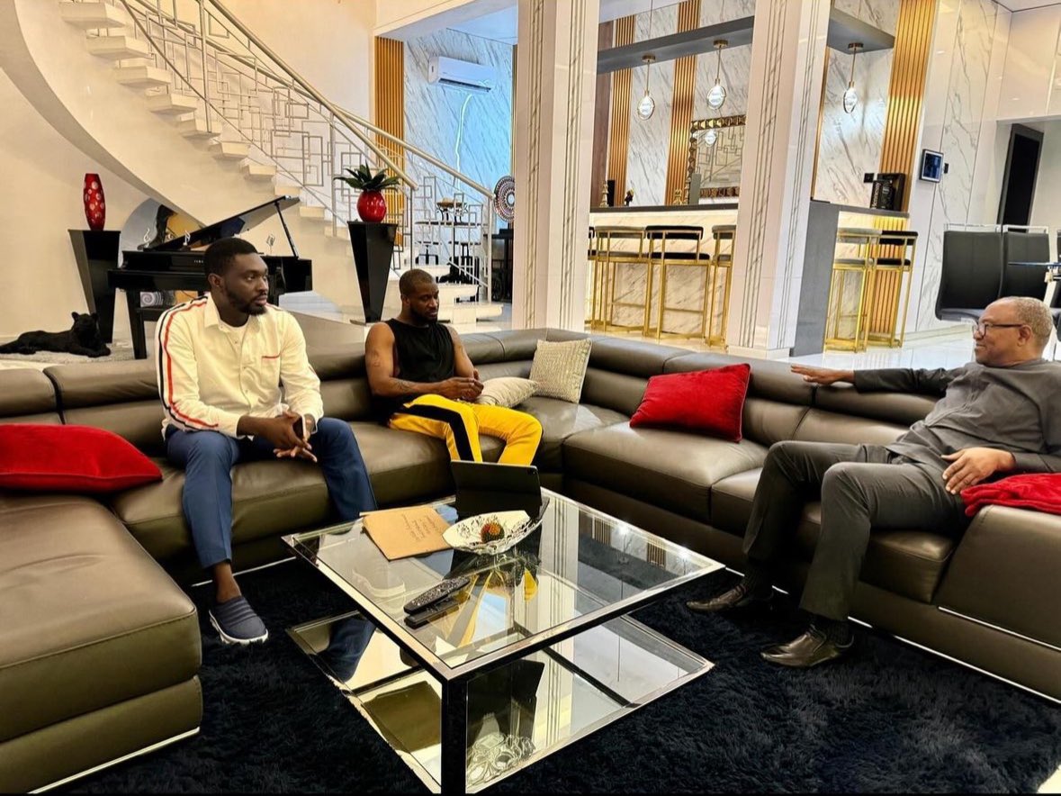 Peter Obi visits Peter Okoye after meeting with Paul and Jude