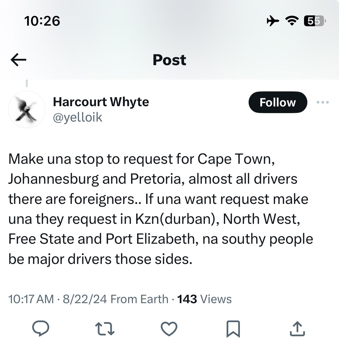 Nigerians and South Africans engage in a ride-hailing app retaliation