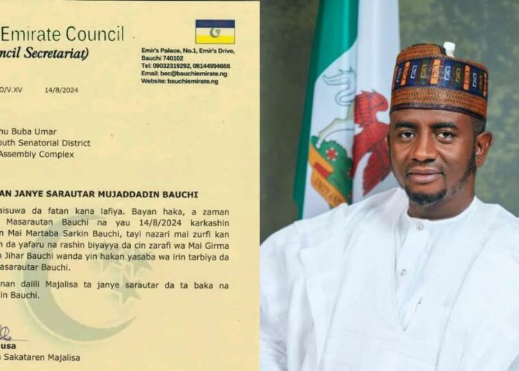 Bauchi emirate strips senator of title for ‘disrespecting’ governor Bauchi emirate strips senator of title for ‘disrespecting’ governor