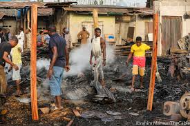 Fire guts Lagos plank market Fire guts Lagos plank market