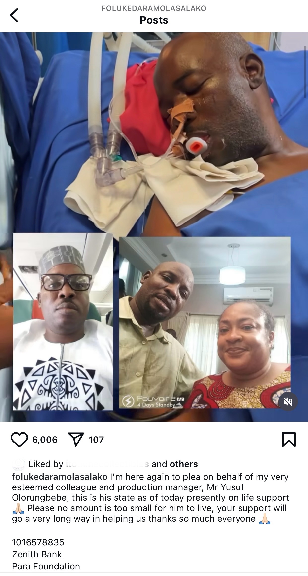 Foluke Daramola seeks funds for sick actor, Yusuf Olorungbebe 2 Foluke Daramola seeks funds for sick actor, Yusuf Olorungbebe