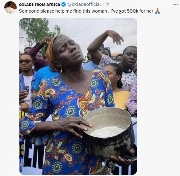 Oxlade offers N500K to woman who protested with empty pot