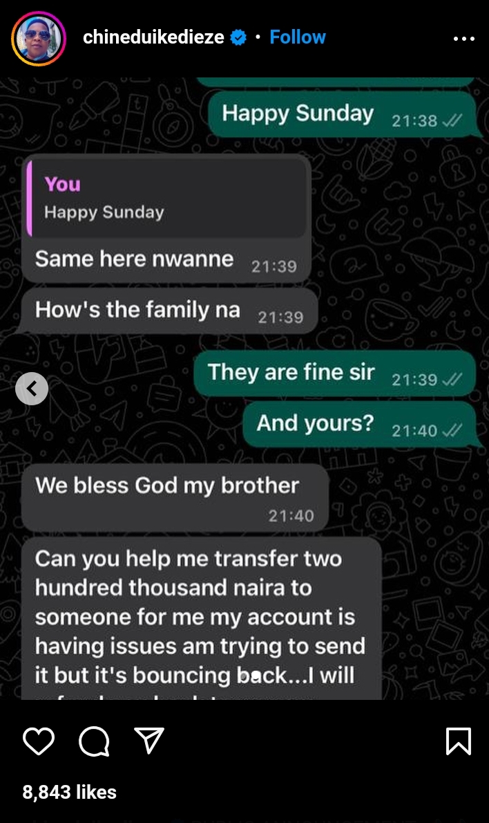 Chinedu Ikedieze, 'Aki' warns fans about scammers impersonating him online